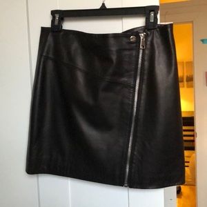 Real leather skirt